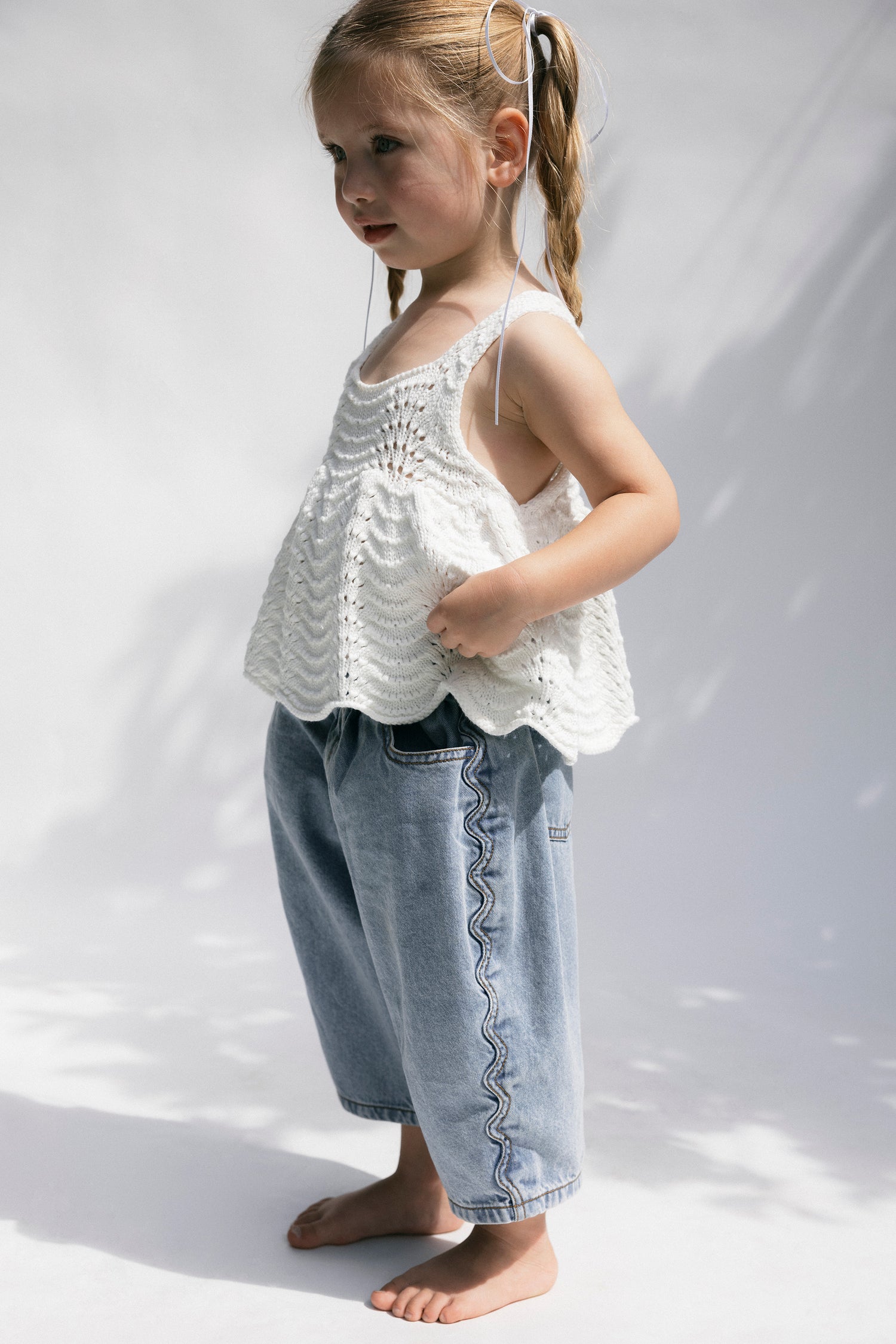 La Mer Crochet Flounce Top